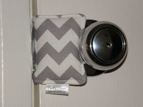 Cushy Closer 100-110 Door Cushion in Gray and White Chevron