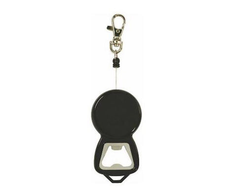 Black Abs Plastic Reel-It-in Chrome Plated Bottle Cap Opener
