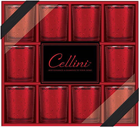 12 Votive Candle Holders 3" Red Frosted Christmas Votive Candle Holders