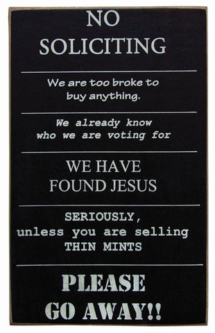Collins No Soliciting Sign