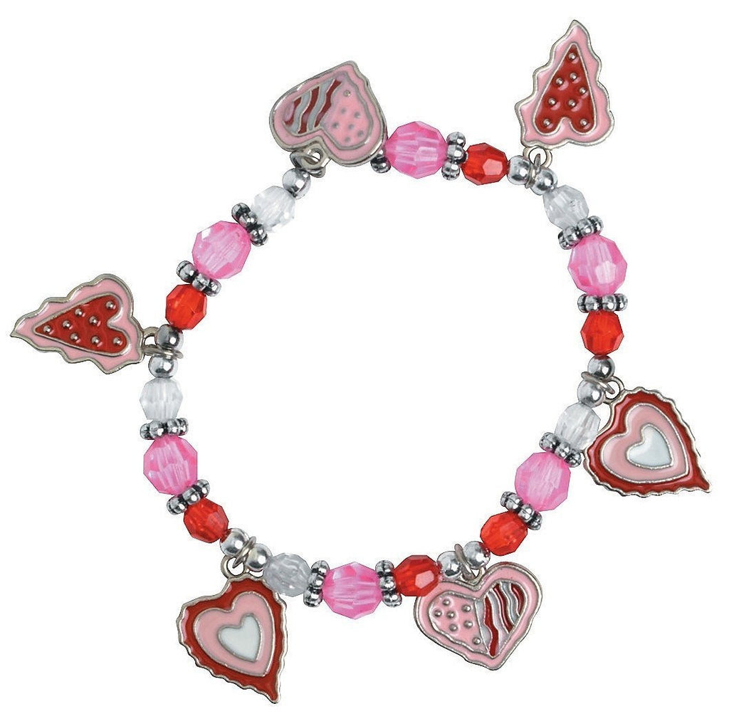 12 Valentine HEART CHARM Bracelet KITS/Craft/Girl's JEWELRY Making/SCO –  number1inservice