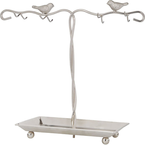 15" Silver Birds Jewelry Holder for Earrings / Necklaces / Bracelets