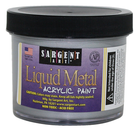 Sargent Art 22-1282 4-Ounce Liquid Metal Acrylic Paint, Silver