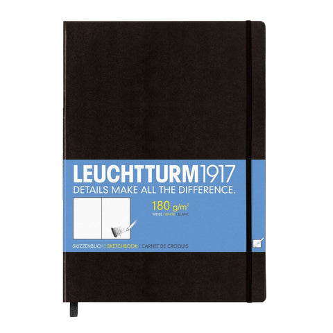 Leuchtturm1917 Hardcover Master Sketchbook Notebook, Large Size A4+, Black