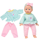 Dolls To Play Soft Body Baby Doll, 14 Inch Doll with Clothes Set and Accessories - Blue