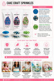 Cake Craft Under the Sea Sprinkles Set, Blue Sugar Strands & Ocean Cake Decorations