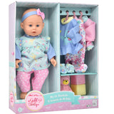 Dolls To Play Soft Body Baby Doll, 14 Inch Doll with Clothes Set and Accessories - Blue
