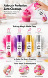 Cake Craft Birthday Cake Food Coloring Spray Set, 4 Pack Edible Pink, Purple, Gold, Silver Decorating Spray