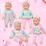 My Lil Wardrobe 14-Inch Realistic Soft Baby Doll with Clothes &amp; Accessories - Pink