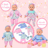 Dolls To Play Soft Body Baby Doll, 14 Inch Doll with Clothes Set and Accessories - Blue