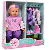 My Lil Wardrobe 14-Inch Realistic Soft Baby Doll with Clothes & Accessories - Purple