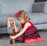 Gift Boutique 18 Inch Girl Fashion Doll – Long Blonde Hair, Blue Eyes, Denim Jacket, Leather Boots & Accessories