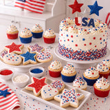 Cake Craft Primary Sprinkles 3 Pack 300g, Red Sugar strands, White Nonpareils & Blue Sugar Strands