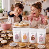 Cake Craft Gold & Silver Sprinkles 4 Pack, Gold Mix & Sugar Pearls Set 400g