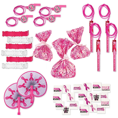 144 Piece Pink Ribbon Favors to Promote Breast Cancer Awareness / Perfect for Fundraising