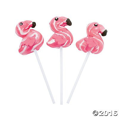 Flamingo Swirl Lollipops - 12 ct