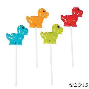 Dinosaur Shaped Suckers Lollipops - 12 ct
