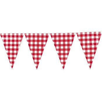 Large Red Gingham Pennant Banner - Party Decorations & Banners