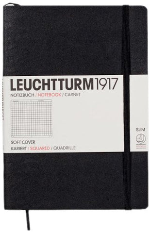 Leuchtturm1917 Softcover Squared A5 Medium Notebook, Black (310337)