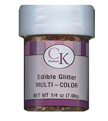 CK Products Multi - Colored Edible Glitter 1/4 Oz. Use to Decorate Cakes, Cookies, Cupcakes and more