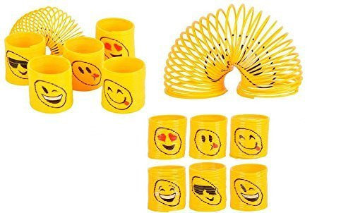 Wholesale Mega Pack of 50 Coil Springs - Assorted Emoji Silly Faces an