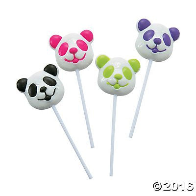 Panda Bear Lollipops Fruit Flavored Suckers - 12 ct