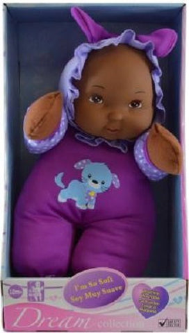 Dream Collection I'm so Soft Washable Dark Skin Doll for Children 12 months or Older, Purple Clothing