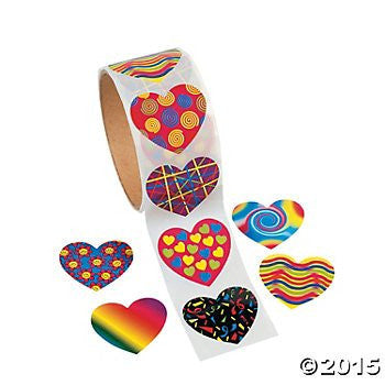 Valentine Day Funky Heart Stickers; Pack of 200