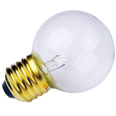 Replacement Globe Light Bulb, G50, 15W/130V, E27 Base, Clear, Set of 25