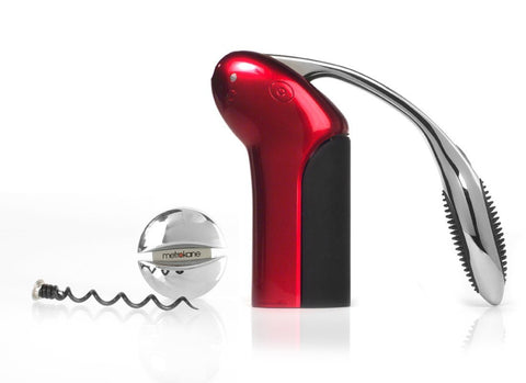 Rabbit Vertical Corkscrew with Foil Cutter and Extra Spiral (Metallic Red)