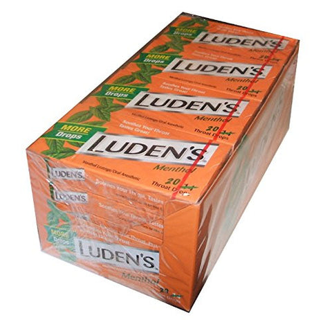 Ludens Great Tasting Original Menthol Throat Drops - 14 Drops/box, 20 Boxes