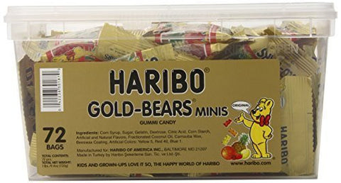Haribo Gold-Bears Minis, 72-Count (Pack of 3)