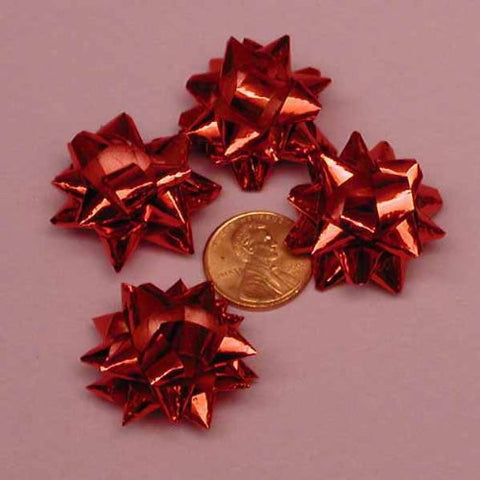 Red Metallic Confetti Bows, 1"