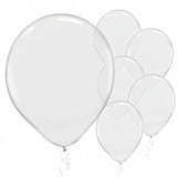 (72) Clear Transparent Latex 12 Inch Balloons and White Curling Ribbon Bundle