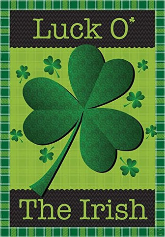 Luck O' The Irish St. Patrick's Day Garden Flag Shamrocks 12.5" x 18"