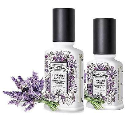 Poo-Pourri Preventive Bathroom Odor Spray 2-Piece Set, Includes 2-Ounce and 4-Ounce Bottle, Lavender Vanilla
