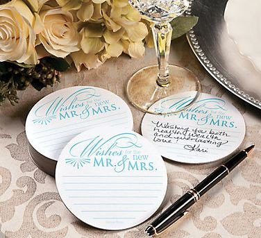 Wedding Wishes Advice Coasters for Wedding Receptions and Bridal Showers - Set of 100