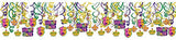 Amscan Mardi Gras Hanging Swirl Party Decorations (30 Piece), Multi Color, 18.4 x 9.6"