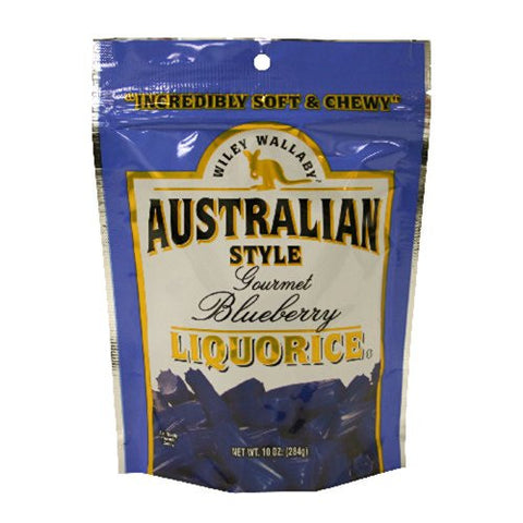 Wiley Wallaby Gourmet Australian Style Liquorice Gourmet Blueberry Liquorice, 10-Ounce (Pack of 8)