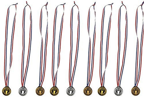 Torch award Medals (2 Dozen) - Bulk - Gold, silver, and bronze Olympic Style Award medals by happy deals