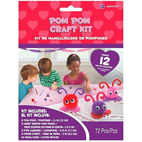 Amscan Pom Character Craft Kit Valentine's Day Activity Supply (Pack of 72)
