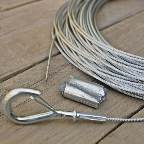 Globe Light Suspension Kit, Galvanized Steel Cable, 110 ft., Attachments Included