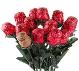 One Dozen Belgian Milk Chocolate Roses in Gift Box