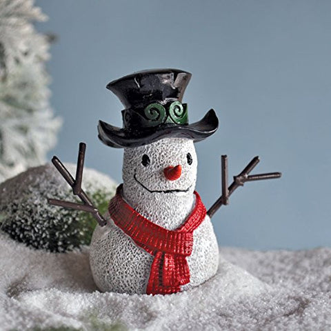 Fiddlehead Fairy Garden Miniature Snowman with Scarf and Top Hat