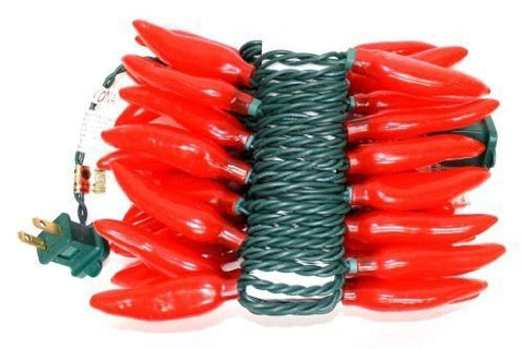 Sival - 35 Light 13.5' Green Wire Red Chili Pepper String
