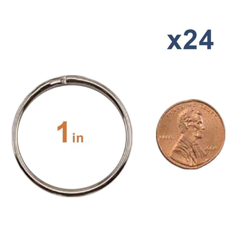 Paper Mart Nickel Plated Key & Book Ring - 1" Diameter- 24 pieces