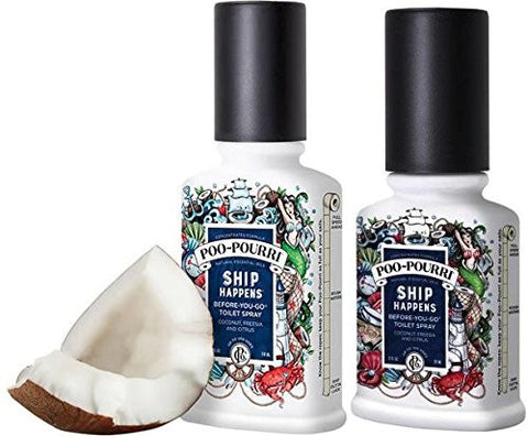 Poo-Pourri Ship Happens Bathroom Deodorizer Set, Includes 2 Oz. And 4 Oz., + Free Pocket Size Spritzer & Free Bag