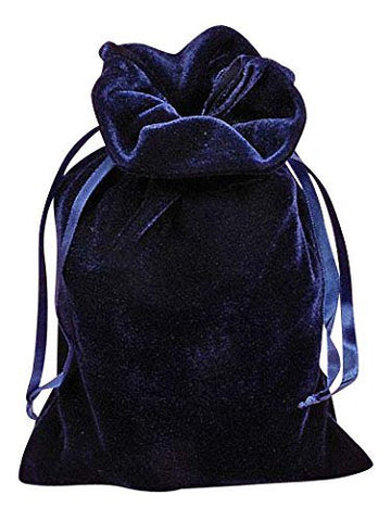 Navy Blue Velvet 6 X 9 Tarot Bag by Paper Mart