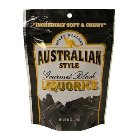 Wiley Wallaby Gourmet Australian Style Liquorice Gourmet Black Liquorice, 10-Ounce (Pack of 4)
