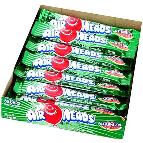 Airheads Watermelon Candy - .55 oz. Bar, 36 Pack